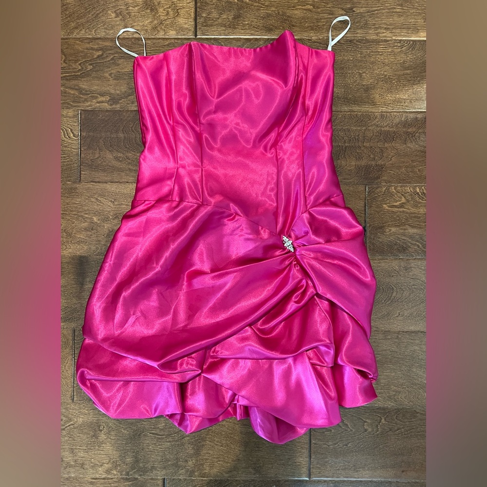 Jessica McClintock for Gunne Sax Strapless Mini Formal Prom Dress Pink 80s